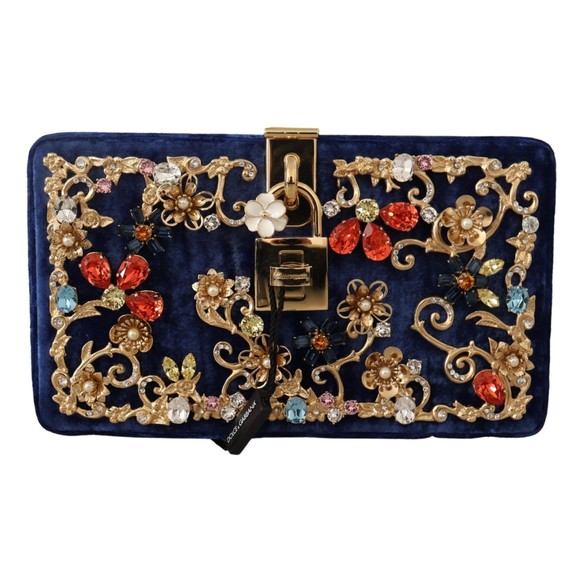 Dolce & Gabbana Purple Leather Clutch Evening Crossbody Bag